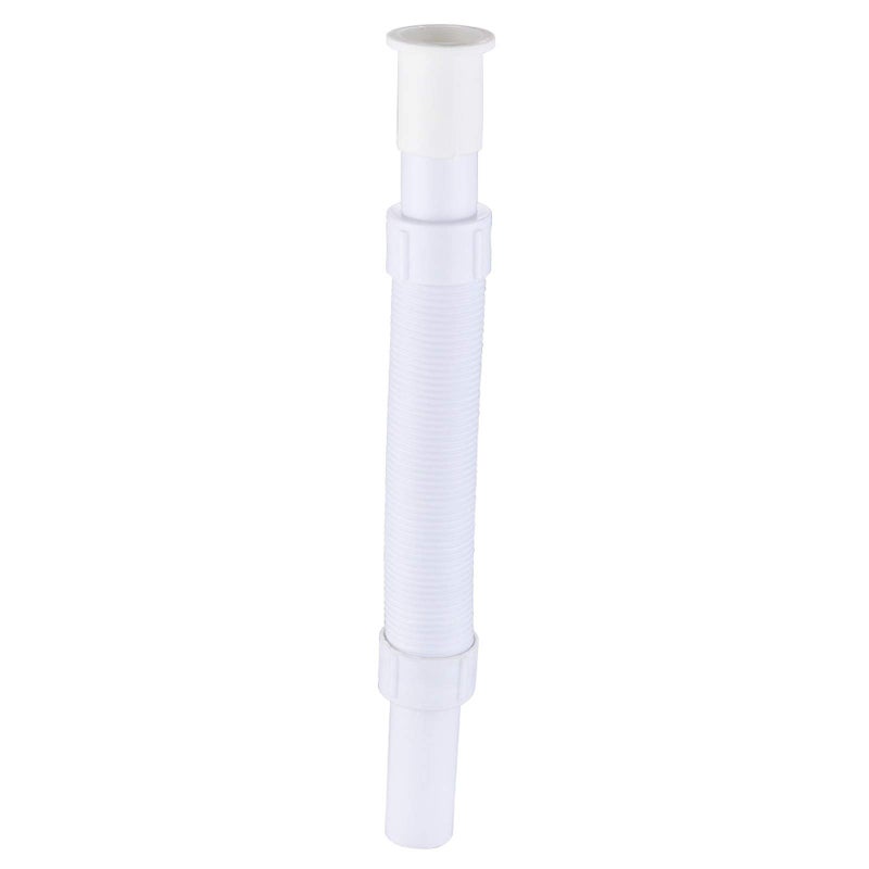 Angle Simple Drain Hose Extension, Plastic Bathroom Sink Drain Pipe Extender, Flexible Sink Pipe, 1 1/4" OD, Length of 15 3/4" to 32 1/16" - Image 1